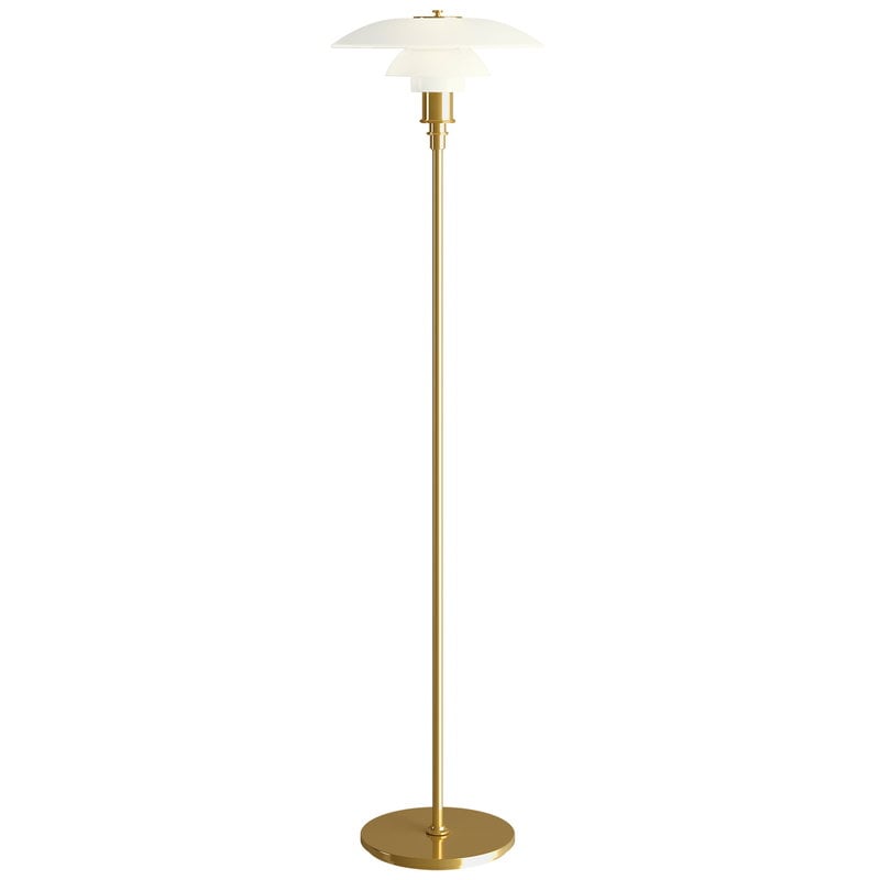 2 1 Floor Lamp Metallised Brass, Three Shade Floor Lamp