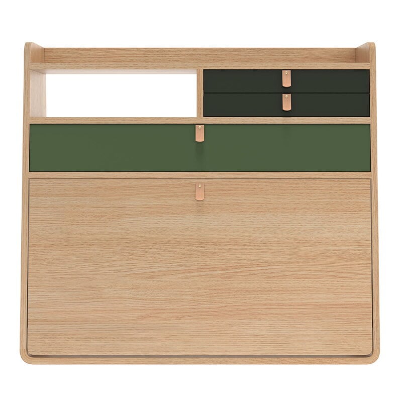 Hartô Gaston wall desk, 80 cm, oak - ash green - sage, product image