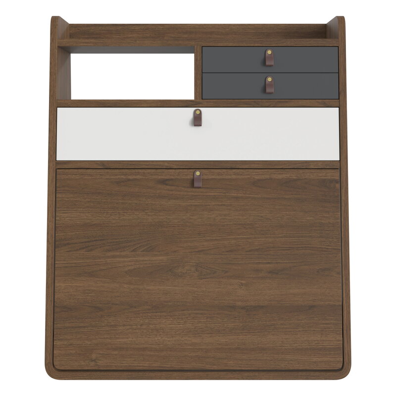 Hartô Gaston wall desk, 60 cm, stained oak - light grey - slate grey, view 1