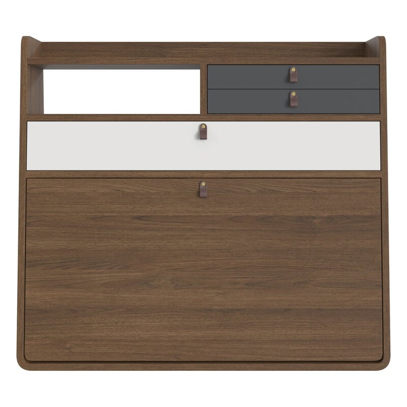 Hartô Gaston wall desk, 80 cm, stained oak - light grey - slate grey, view 1