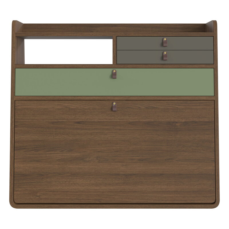 Hartô Gaston wall desk, 80 cm, stained oak - ash green - sage, view 1