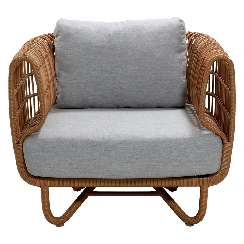 Cane Line Nest Lounge Chair Natural, Grey Lounge Chairs Outdoor
