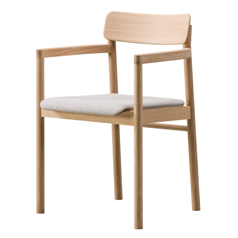 Fredericia Post Armchair Oiled Oak, Light Grey Dining Chairs Wooden