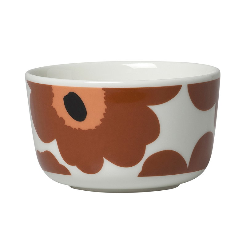 Marimekko Oiva - Unikko bowl 2,5 dl, white - brown - black | Finnish ...