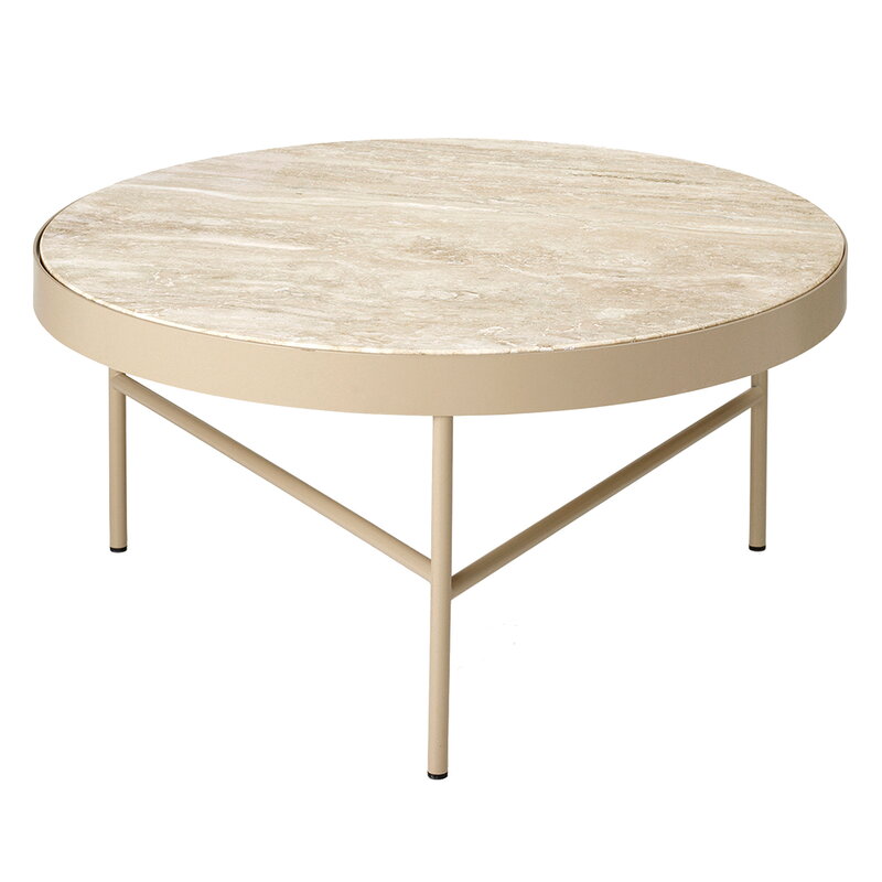 Ferm Living Travertine Side Table, Travertine Top Coffee Table Round