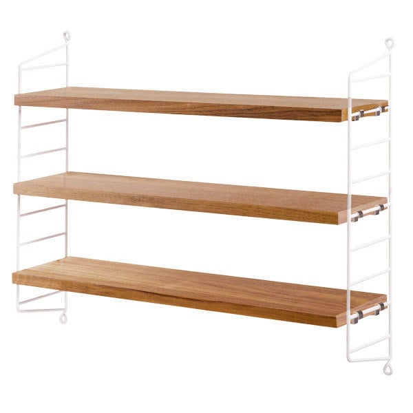 String Furniture String Pocket shelf, oak - white | Finnish Design 