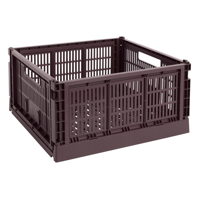 HAY Colour Crate, L Square, recycled plastic, bordeaux