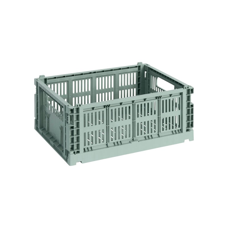 HAY Colour Crate, Cube, plastica riciclata, verde salvia | Finnish