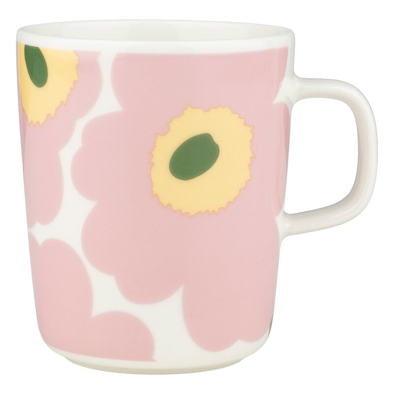 Marimekko Oiva - Unikko mug, 2,5 dl, white - light pink - light