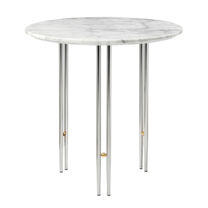 Gubi Ioi Coffee Table 50 Cm Chrome White Marble Finnish Design Shop