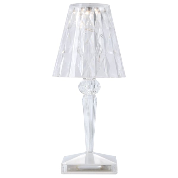 Kartell Battery Lamp Clear Finnish, Kartell Big Battery Dimmable Table Lamp Crystal