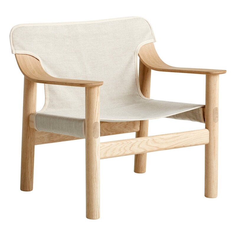 Hay Bernard Lounge Chair Oak Canvas Finnish Design - Patio Furniture Armrest Covers