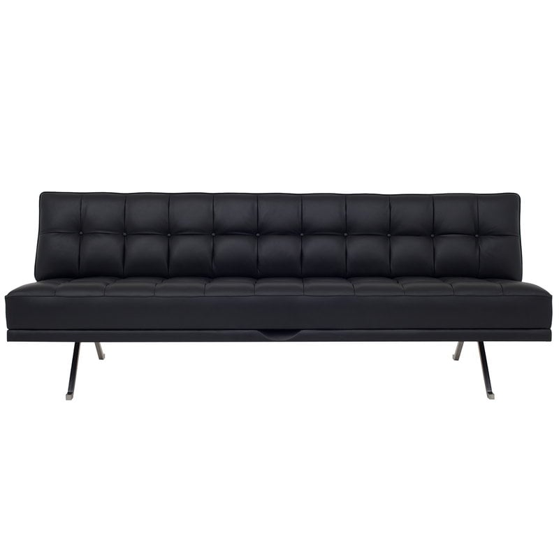 Klassik Studio Constanze Daybed Black, Leather Daybed Sofa