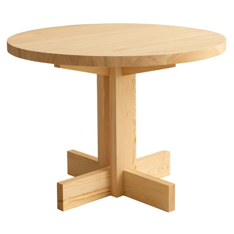 Vaarnii 002 Dining Table Round Pine, Round Dining Table With Leaves