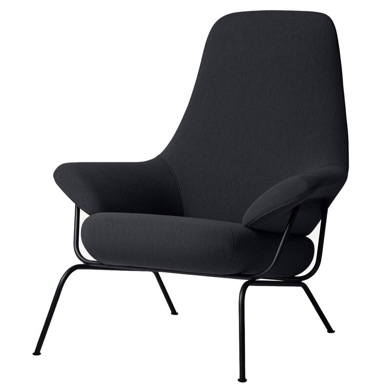 Hem Hai Lounge Chair Charcoal, Luca Floor Lamp Charcoal Industrial Design
