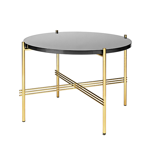 Gubi Ts Coffee Table 55 Cm Brass, Coffee Table Brass And Glass