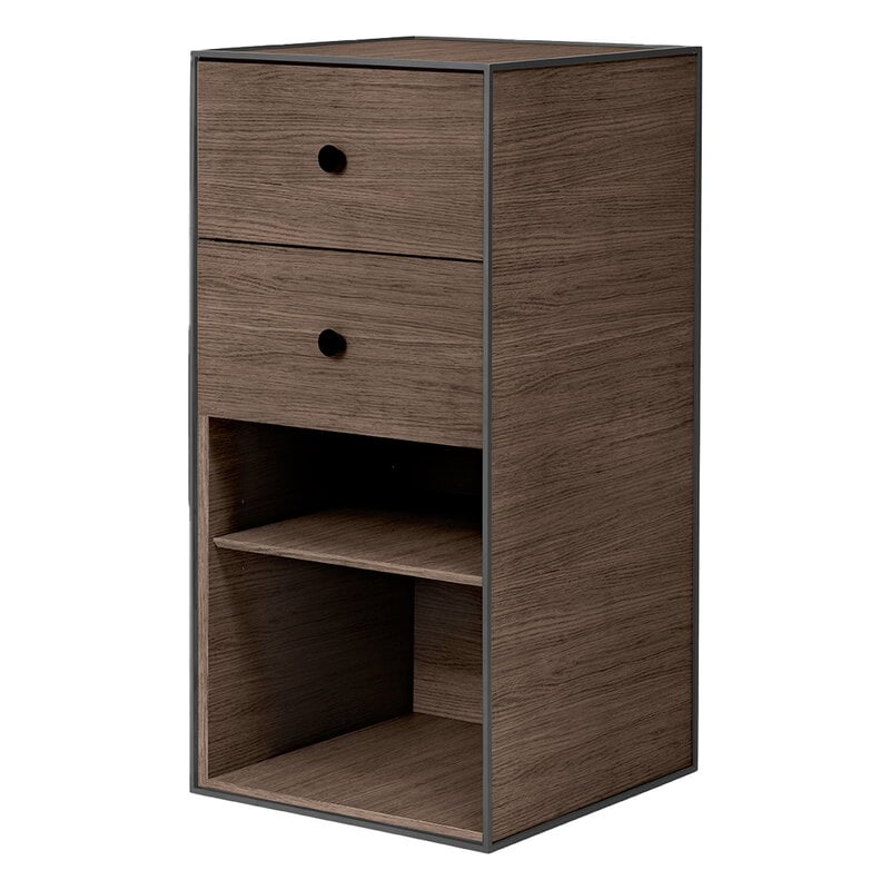 Shelf 2 Drawers Smoked Oak, Small Dresser With Open Shelves