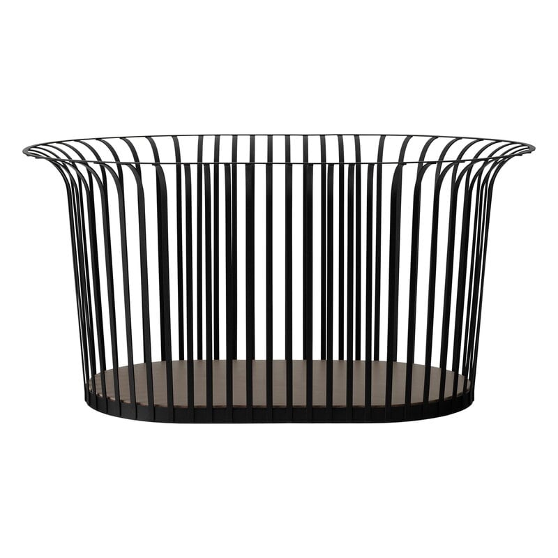 Ribbon Basket Black Finnish, Plastic Cube Bookcase With Bins By Wrought Studio