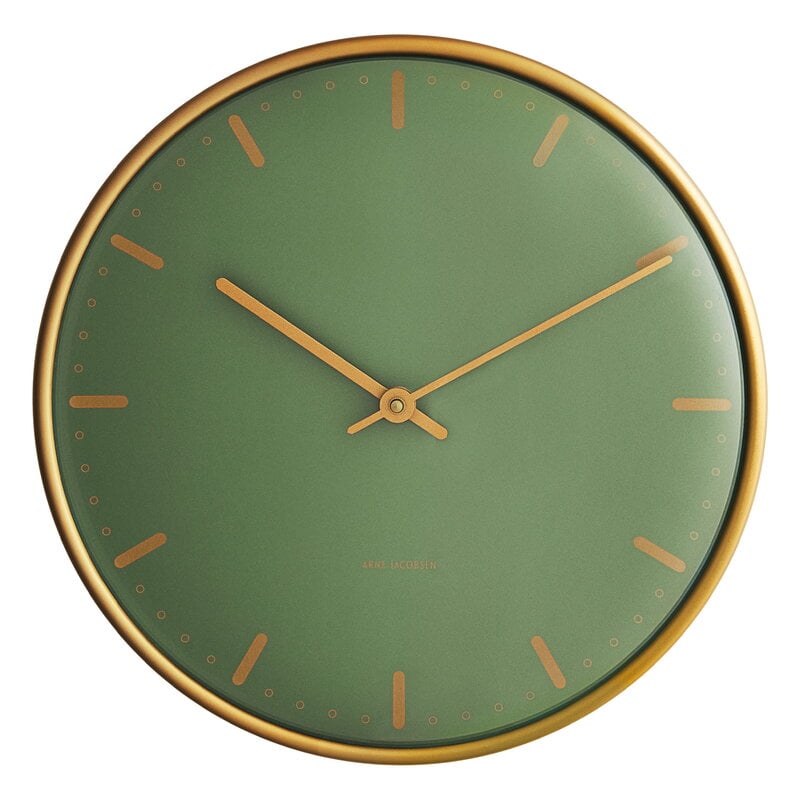 Arne Jacobsen AJ City Hall wall clock, 29 cm, green | Finnish