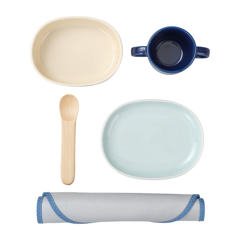 Interbaby Set Stoviglie Bambino 5 Pezzi Indiano – Piatto, Ciotola, Posate E Tazza Antigoccia