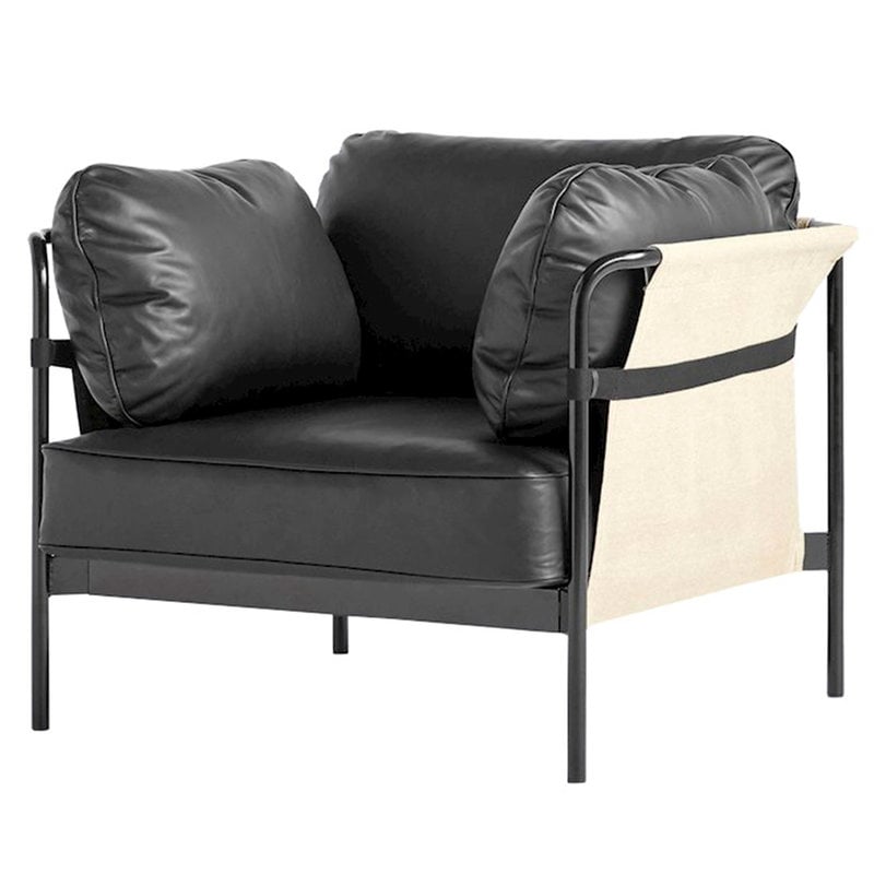 Hay Can Lounge Chair Black Leather, Black Leather Lounge Chair