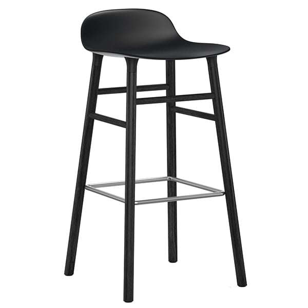 Normann Copenhagen Form bar stool, 75 cm, black - black oak | Finnish ...