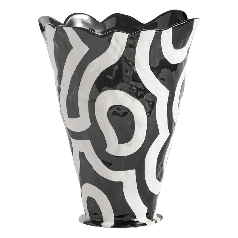 HAY Jessica Hans Shadow vase, black - white | Finnish Design Shop