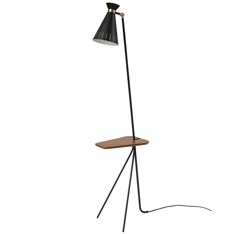 Warm Nordic Cone Floor Lamp With Table, Tall Lamp With Table