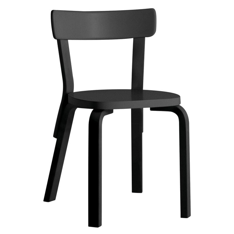 Artek Aalto chair 69, all black | Finnish Design Shop