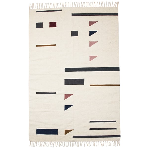 top Wanorde streep Ferm Living Kelim rug, Triangles, 140 x 200 cm | Finnish Design Shop
