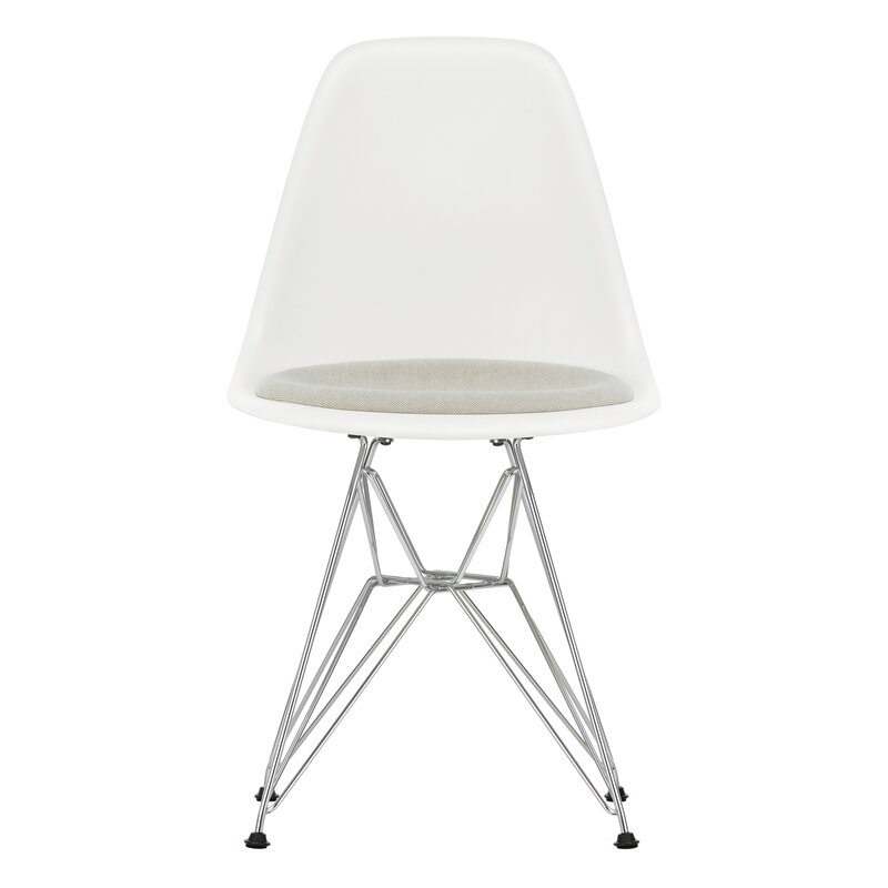 Vitra Eames Dsr Chair White Chrome, Cushion For Eames Molded Plastic Side Chair