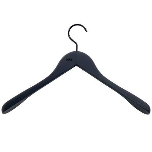 Soft coat hanger wide, black, 4 pcs