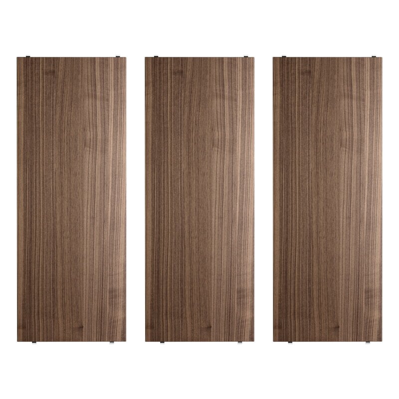 String Furniture String shelf 78 x 30 cm, 3-pack, walnut | Finnish