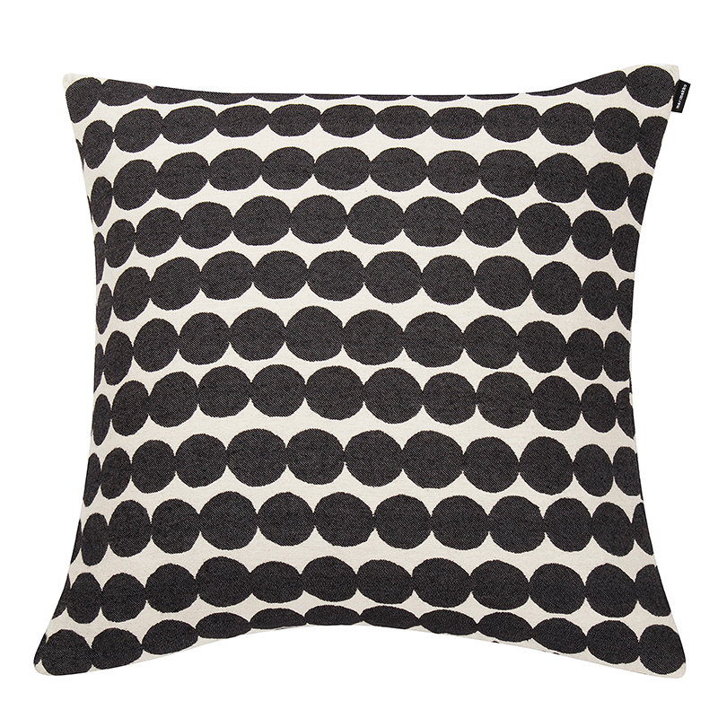 Marimekko Räsymatto cushion cover, black-white | Finnish Design Shop