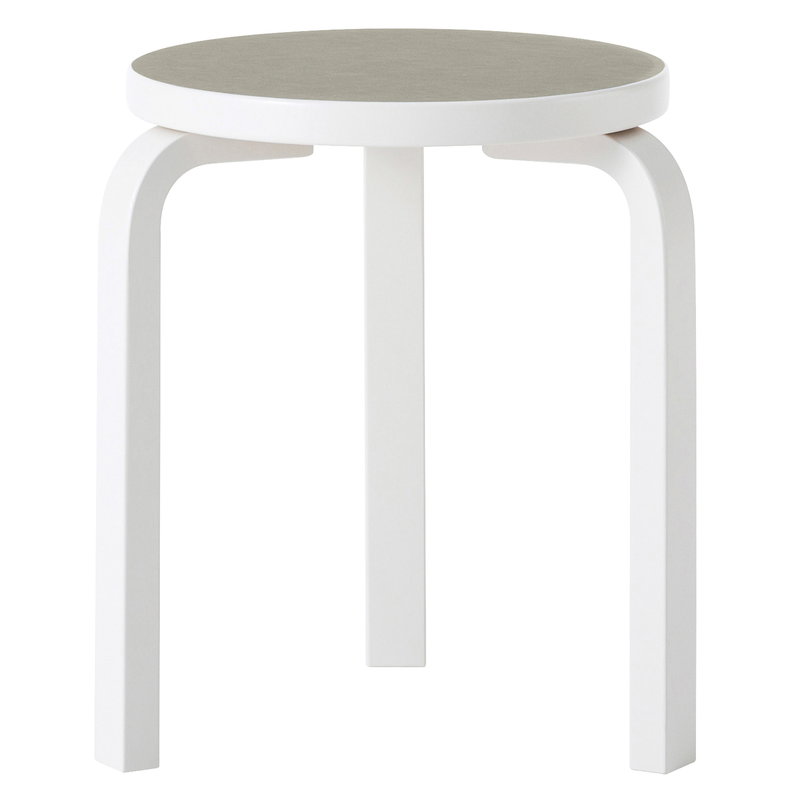Artek Aalto stool 60, stone white pebble linoleum Finnish Design Shop