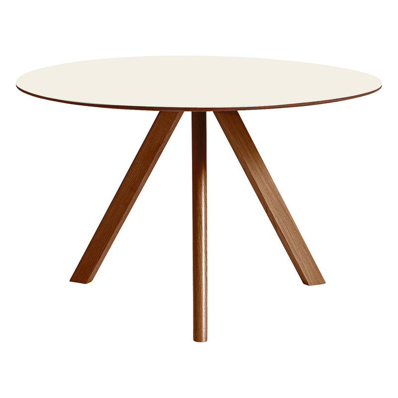 HAY CPH20 round table 120 cm, lacquered walnut - off white lino ...
