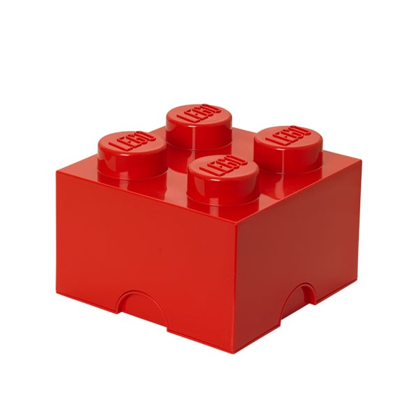 Room Copenhagen Contenitore Lego Storage Brick 4, rosso