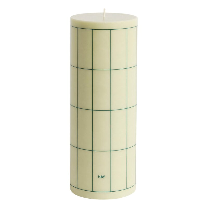 Column candle, L, light green - dark green