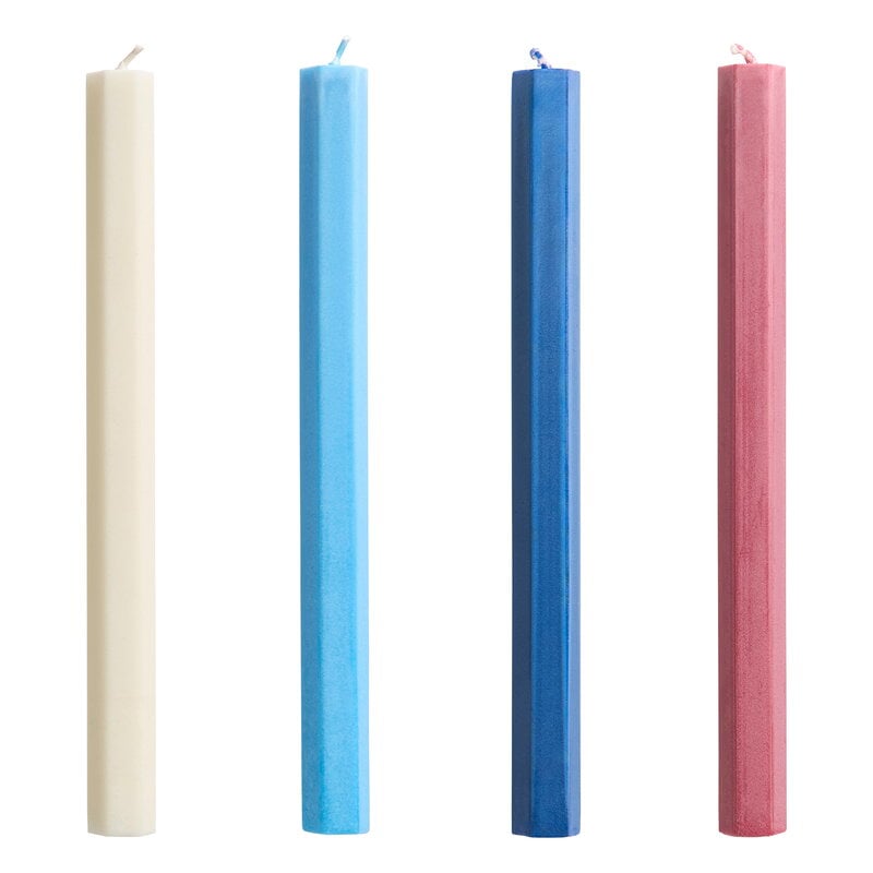 Hexagon candle, 4 pcs, marine