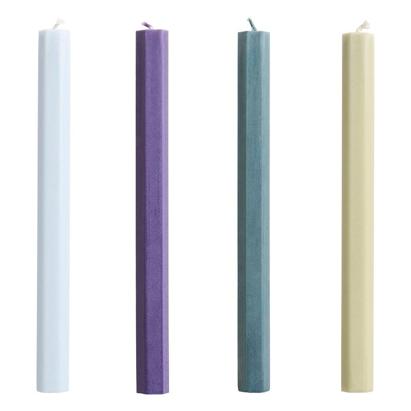 Hexagon candle, 4 pcs, meadow