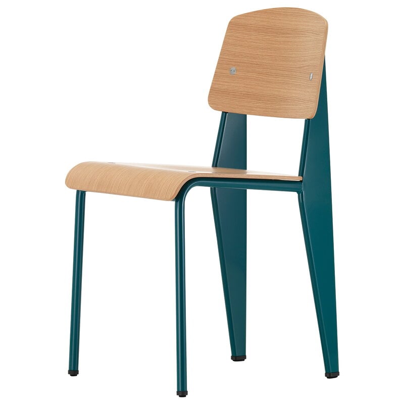 Vitra Standard chair, Prouvé Bleu Dynastie - oak | Finnish Design Shop
