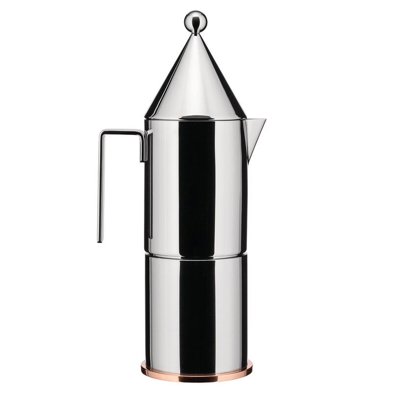 Alessi La Conica espresso coffee maker, 6 cups, steel, product image