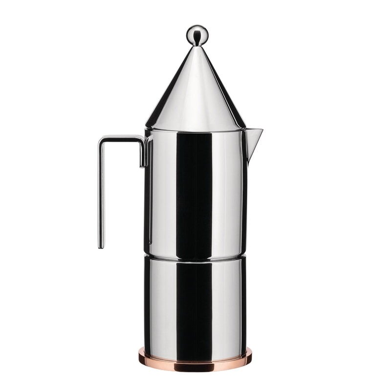 Alessi La Conica espresso coffee maker, 3 cups, steel, product image