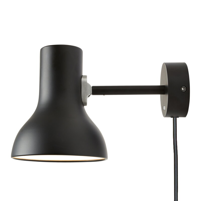 Type 75 Mini wall light with cable, jet black | Finnish Design Shop