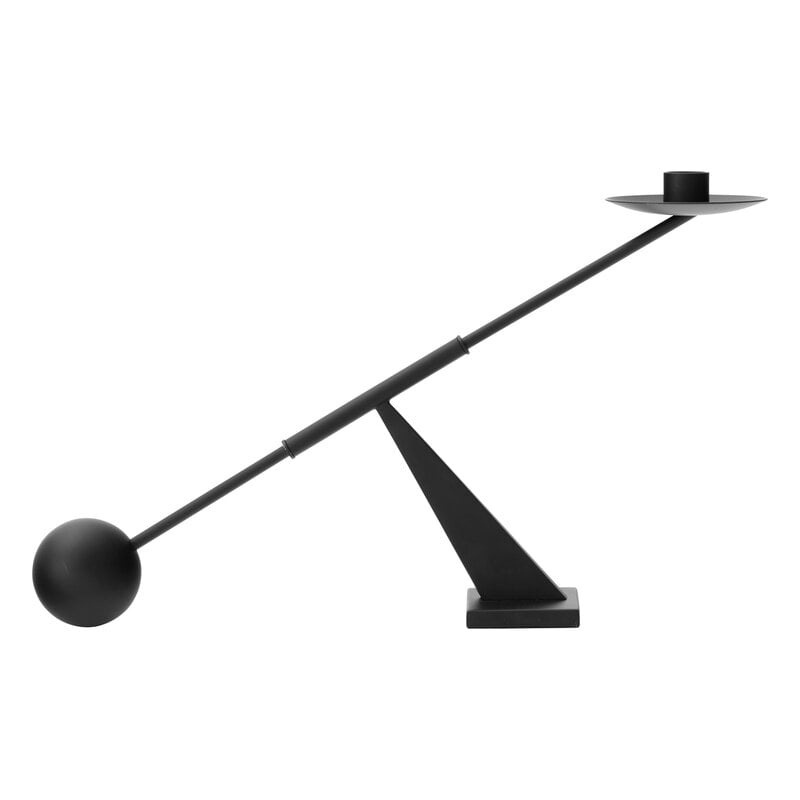 Audo Copenhagen Interconnect candle holder, small, black steel, product image