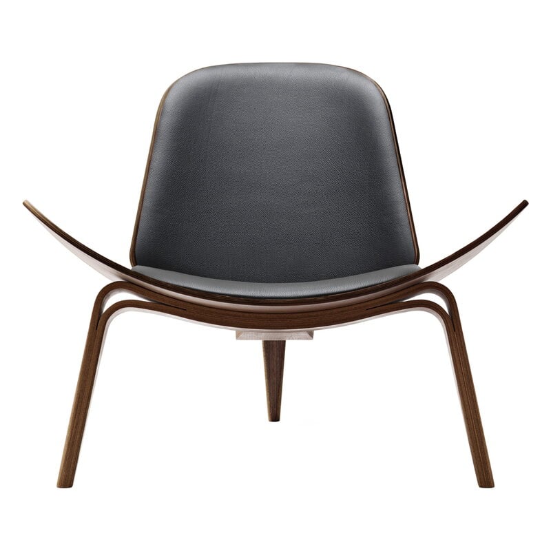Carl Hansen & Søn CH07 Shell lounge chair, oiled walnut - black
