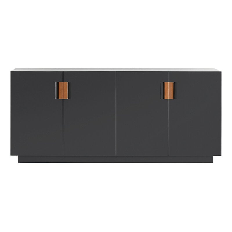 Asplund Frame 160 cabinet, low, covered doors, char grey, product image
