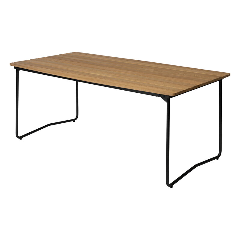 Grythyttan Stålmöbler Table B31, 170 x 92 cm, schwarz - geöltes Eichenholz, produktbild