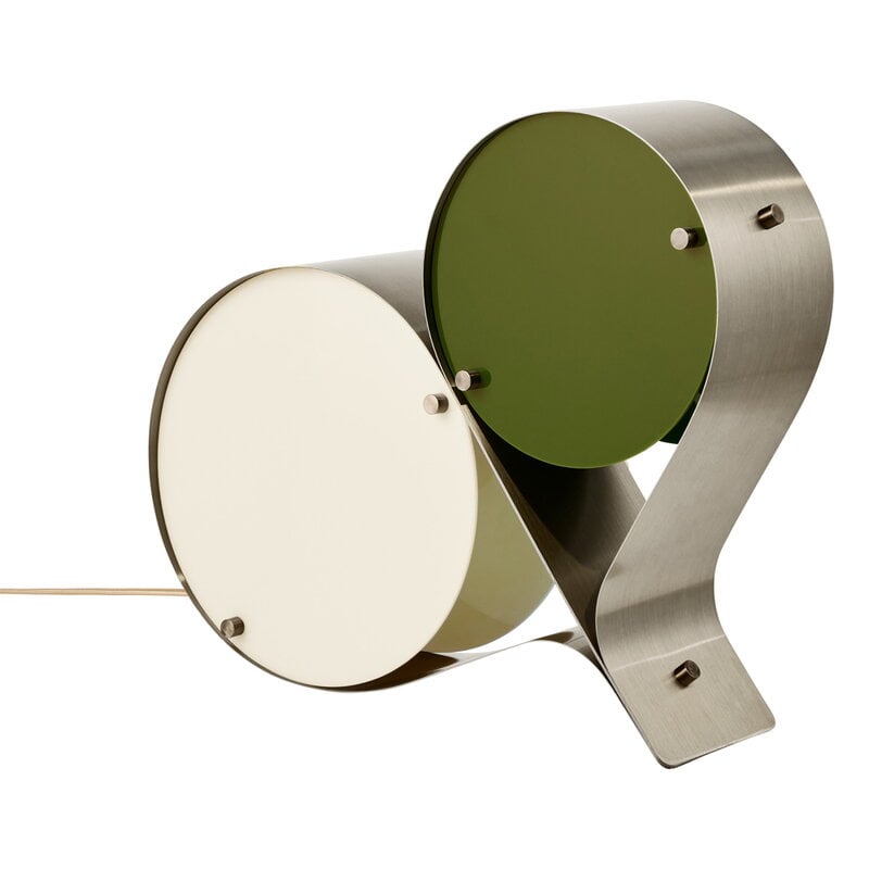 GUBI Coppia table lamp, steel, ivory - olive, product image