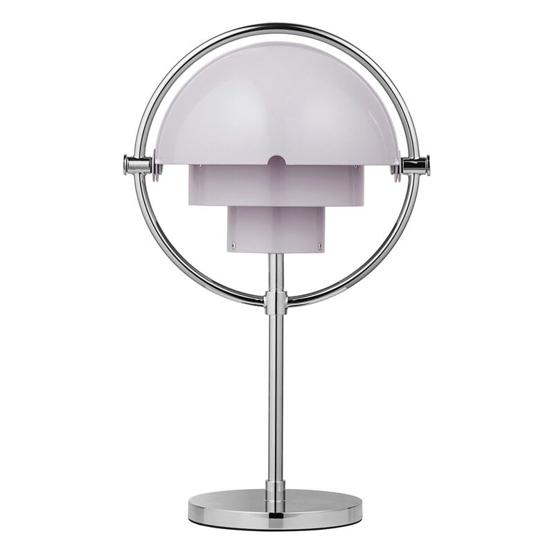 GUBI Multi-lite bärbar bordslampa, krom - bleklila, produktbild